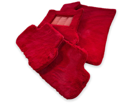 Rote Schaffell-Fußmatten für Rolls Royce Wraith 2013–2023 Er56 Design