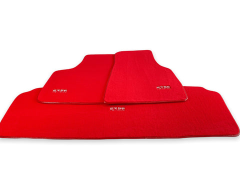 Floor Mats For Tesla Model X (5 Seats) Red Tailored Carpets ER56 Design