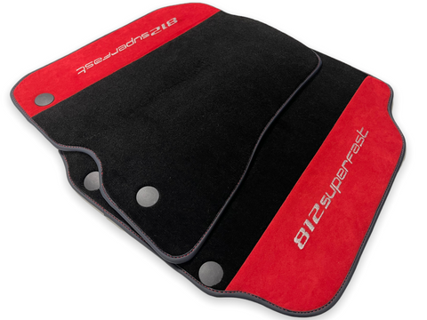 812 Superfast Red Alcantara Floor Mats