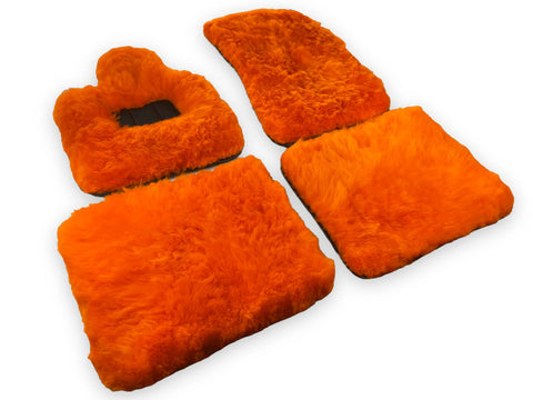Orange Schaffell-Fußmatten für Rolls Royce Phantom 2003–2016 Er56 Designmarke