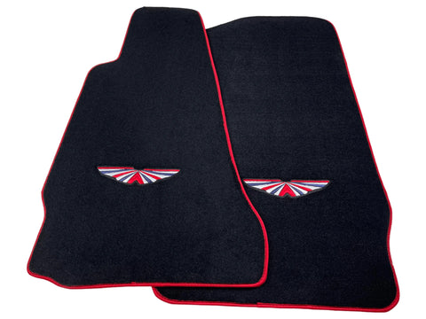 Black Floor Mats For Aston Martin V8 Vantage (2005–2023) Red Trim