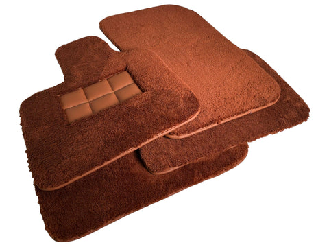 Brown Sheepskin Floor Mats For Rolls Royce Wraith 2013-2023 Er56 Design