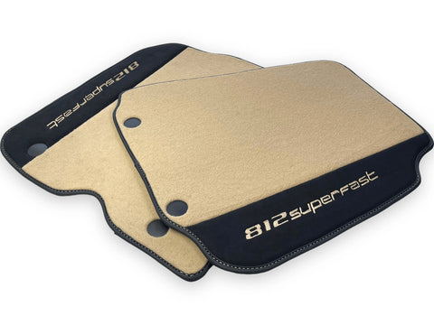 Beige Floor Mats For Ferrari 812 Superfast With Alcantara Leather