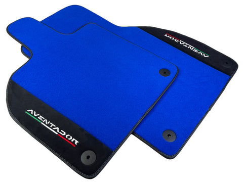 Blue Floor Mats for Lamborghini Aventador With Alcantara Leather