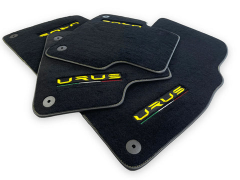 Fußmatten für Lamborghini Urus Black Tailored Yellow Edition