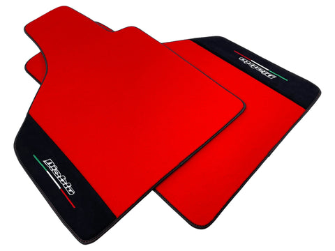 Red Floor Mats for Lamborghini Diablo 1990-2001 With Alcantara Leather