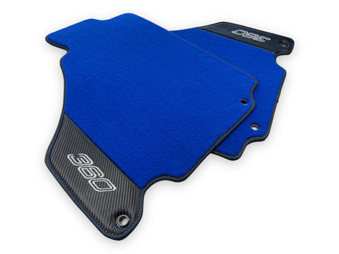 Blue Floor Mats For Ferrari 360 Modena 1999-2005 With Carbon Fiber Leather