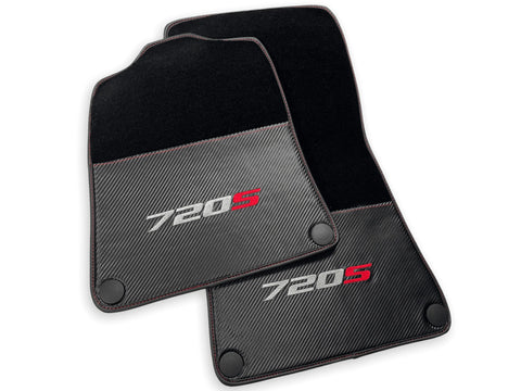 Floor Mats For McLaren 720S Black Tailored Carpets With Carbon