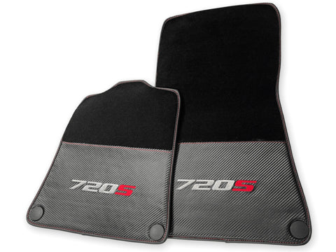 Floor Mats For McLaren 720S Black Tailored Carpets With Carbon