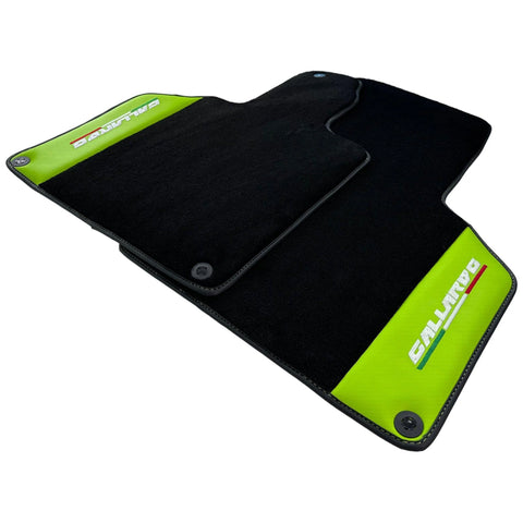 Black Floor Mats for Lamborghini Gallardo With Green Leather