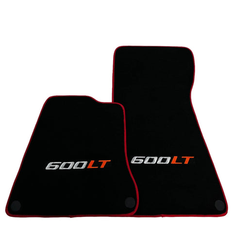 Black Floor Mats for McLaren 600 LT (2018-2020) With Red Trim