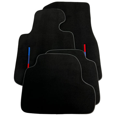 Schwarze Fußmatten für BMW 4er F32 mit farbigen Streifen, maßgeschneidertes Set, perfekte Passform
