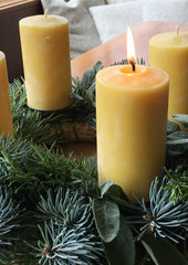 Beeswax pillar candle