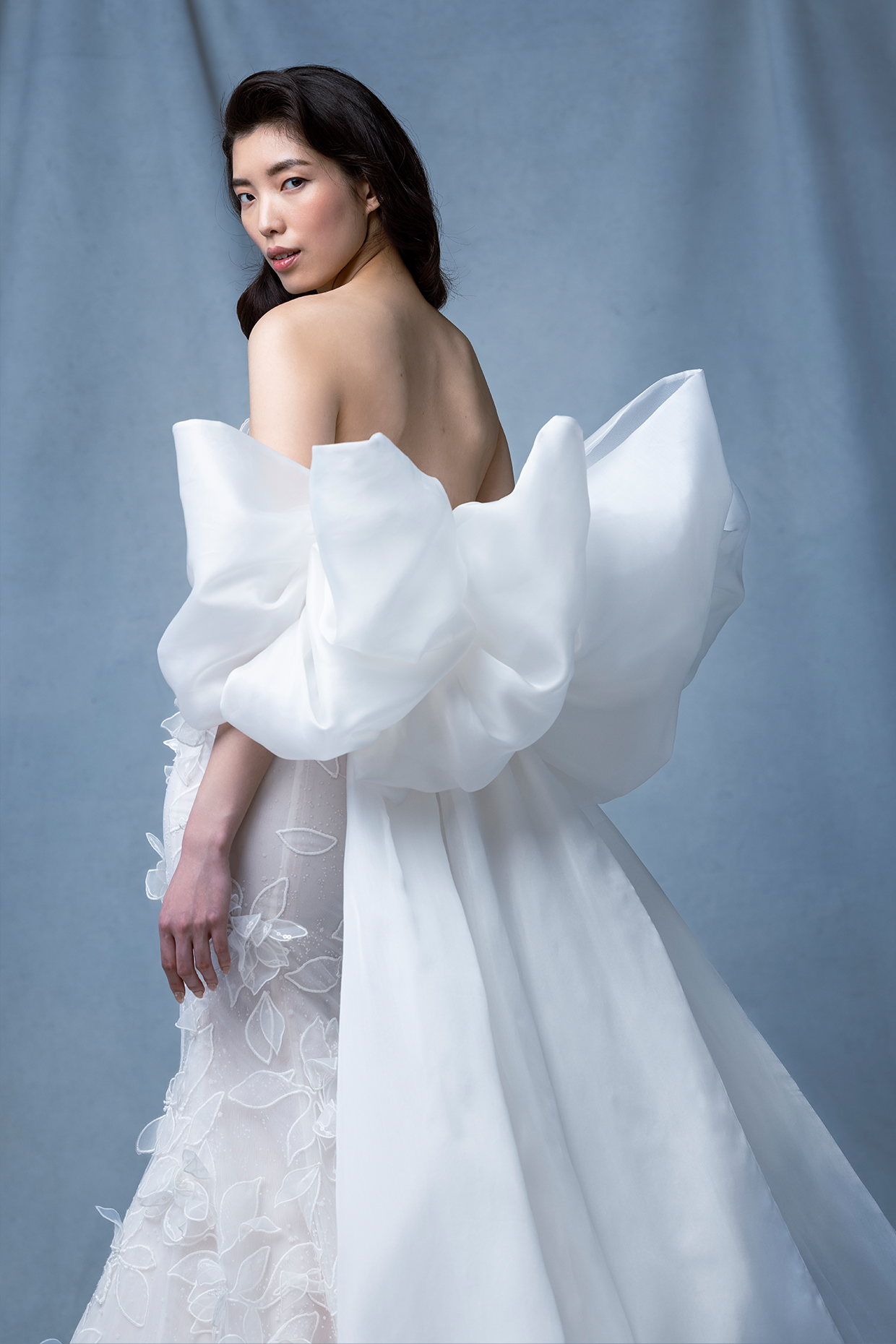 Ines Di Santo Fall 2024 Bridal Couture Collection - Basilica Dress Bow Detail, Back View