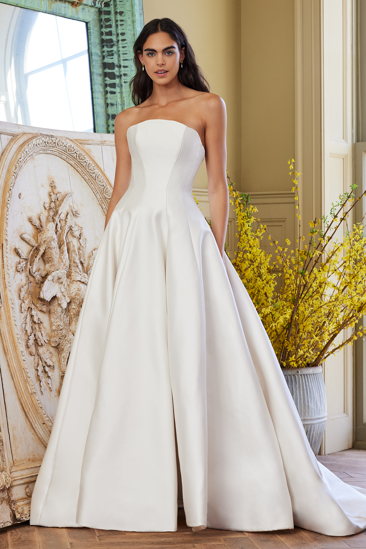 Ines by Ines Di Santo Spring 2025 Bridal Diffusion Collection - Saffron Solid Dress, Front View
