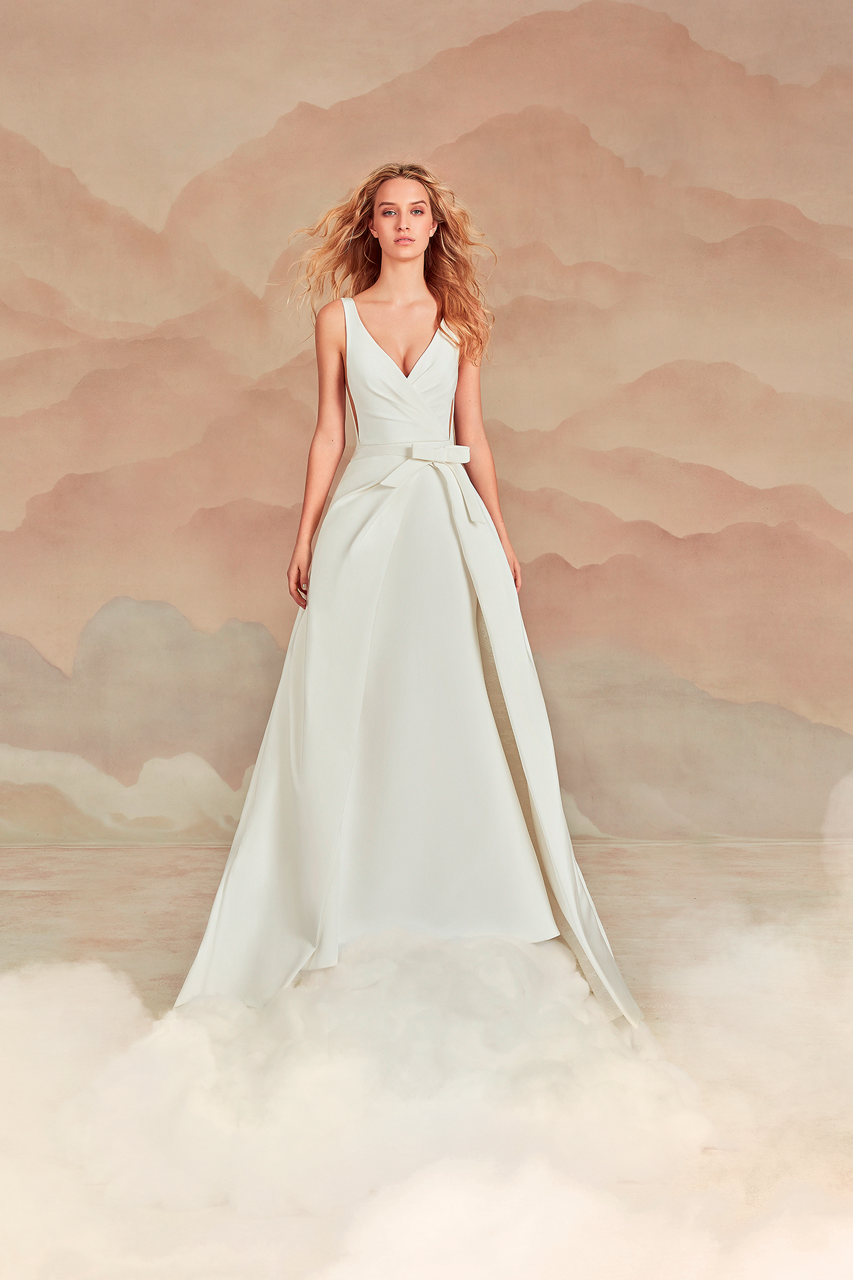 Ines Di Santo Spring 2022 Bridal Couture Collection - Elen Dress, Front View With Overskirt