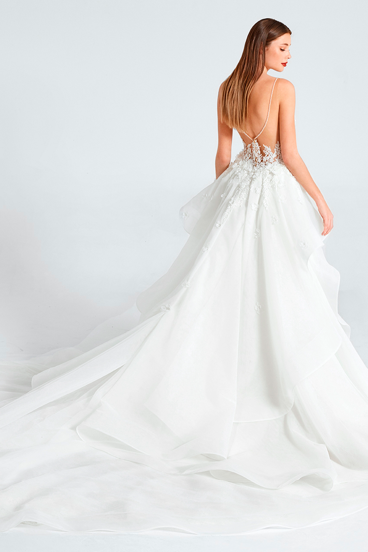 Ines Di Santo Fall 2021 Bridal Collection - Flirty Dress, Overskirt, Back View