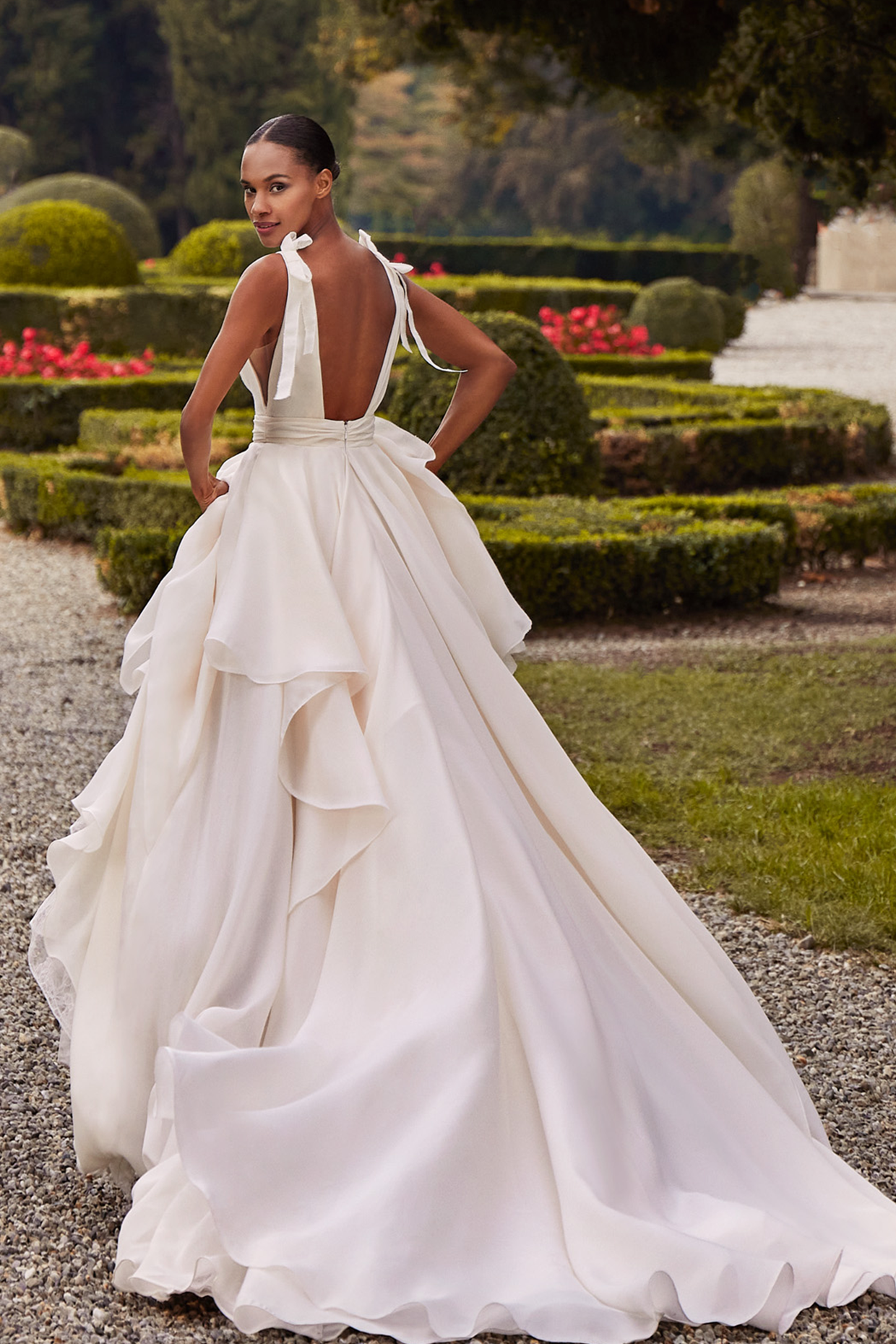 Strapless Fit And Flare Wedding Dress With Illusion Back