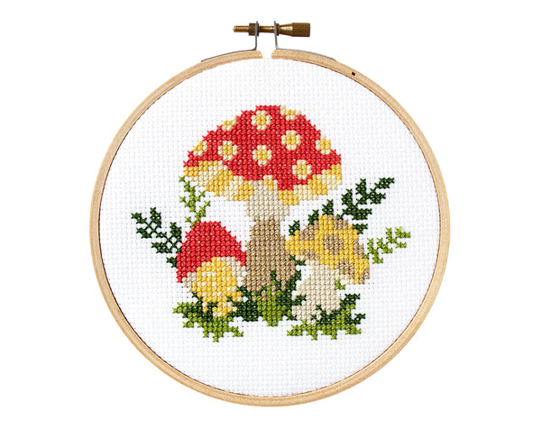 Counted Cross Stitch Kit | Mushroom | The Stranded Stitch