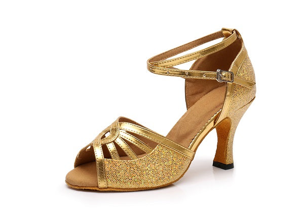 gold salsa shoes