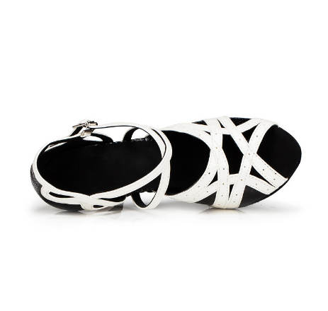 Identidad A rayas Bombardeo Zapatos de baile latino blanco y negro Zapatos de baile de salsa de sa –  Dance Shoes Mart