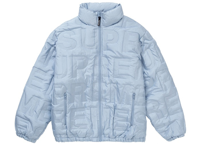 blue supreme puffer jacket