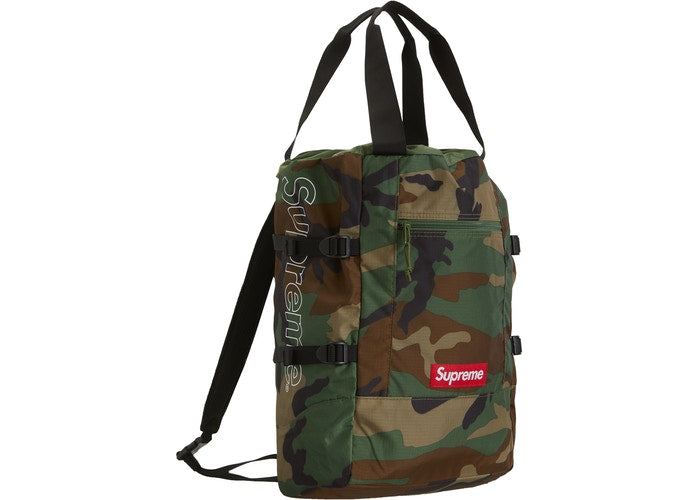 supreme tote backpack woodland camo