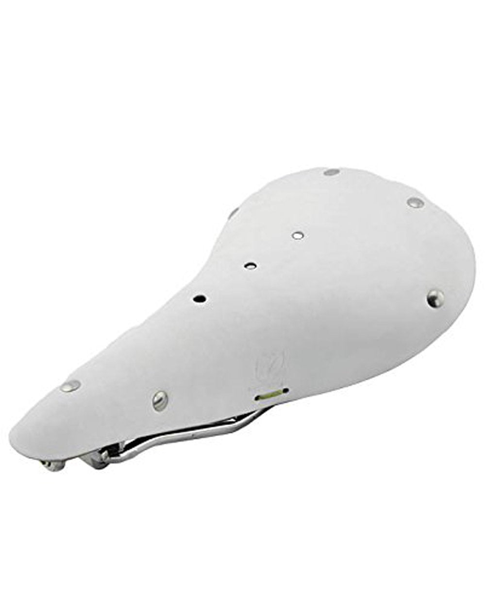 white leather bike saddle