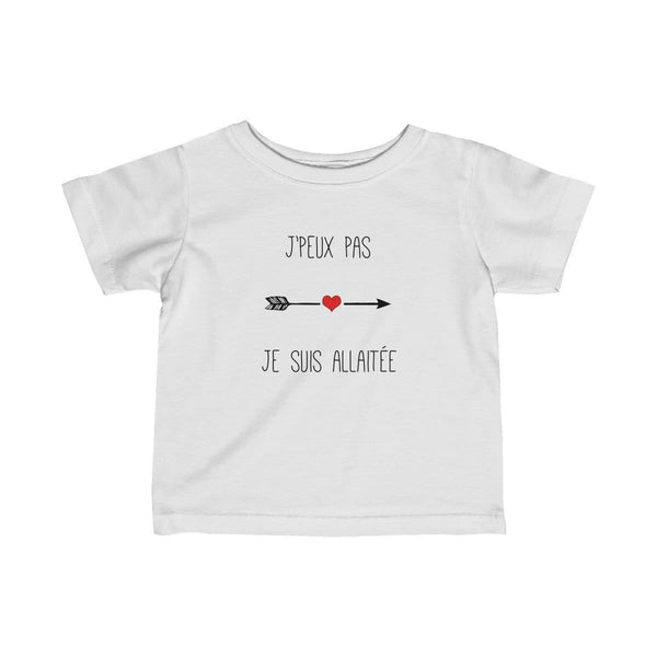 T Shirt Allaitement Humour Bebe Enfant Fille Quot J Peux Pas Je Suis Allaitee Quot 100 Coton Tetee Tetee Addict