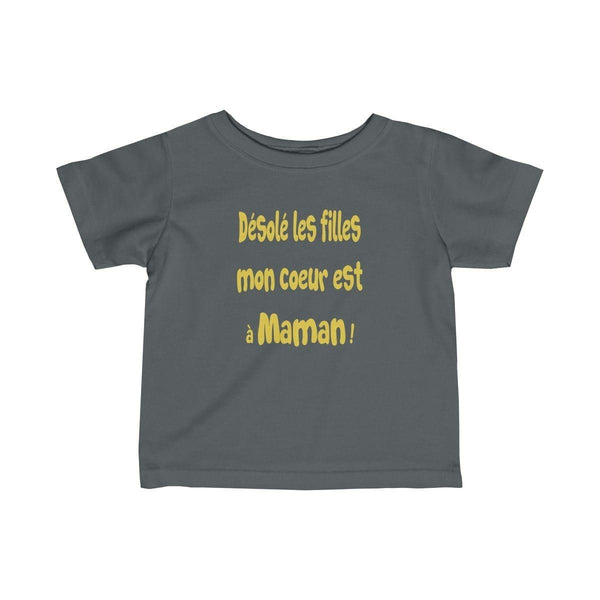 T Shirt Garcon Bebe Humour Maternage Desole Les Filles Mon Coeur Est A Maman Tetee Tetee Addict