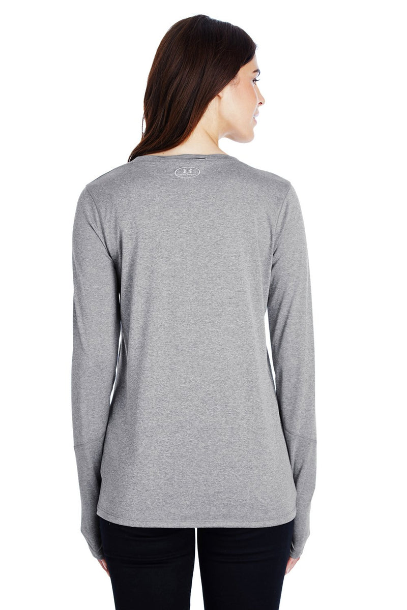 Gray Under Armour Women's Locker 2.0 Moisture Wicking Long Sleeve Crewneck T-Shirt