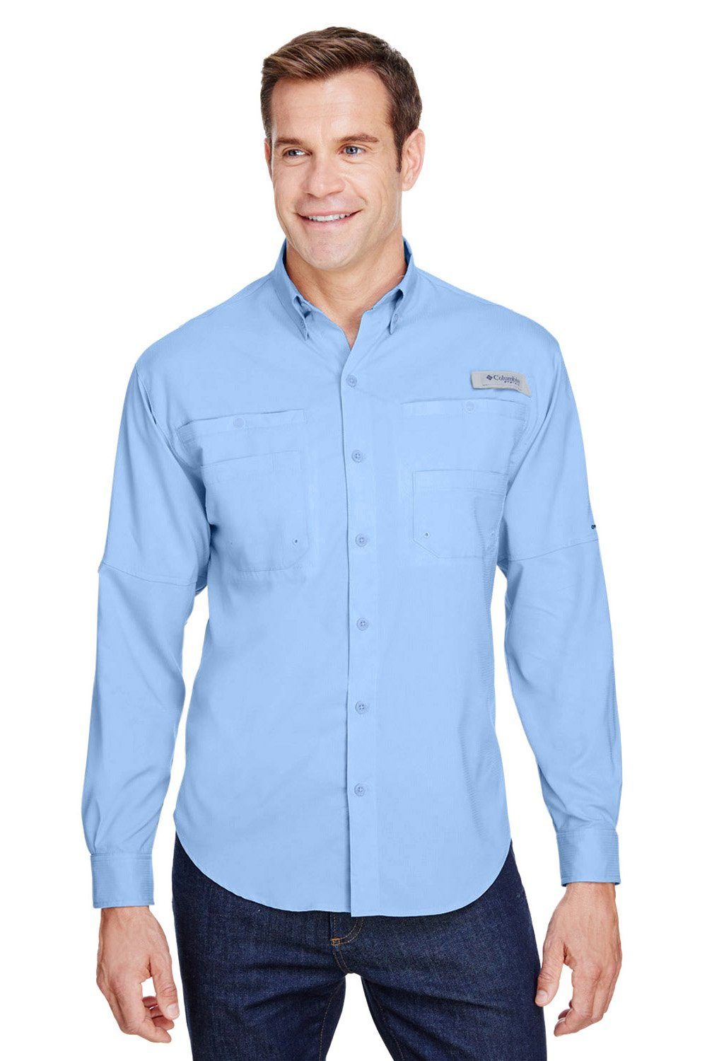 Custom Columbia Men's Tamiami II Moisture Wicking Long Sleeve Button ...