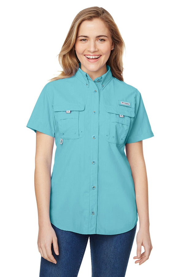 Custom Carhartt Men's Force Ridgefield Moisture Wicking Short Sleeve Button  Down Shirt w/ Double Pockets