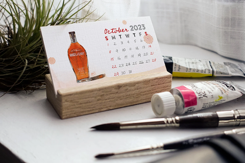 Whiskey desktop calendar with cocktail recipes