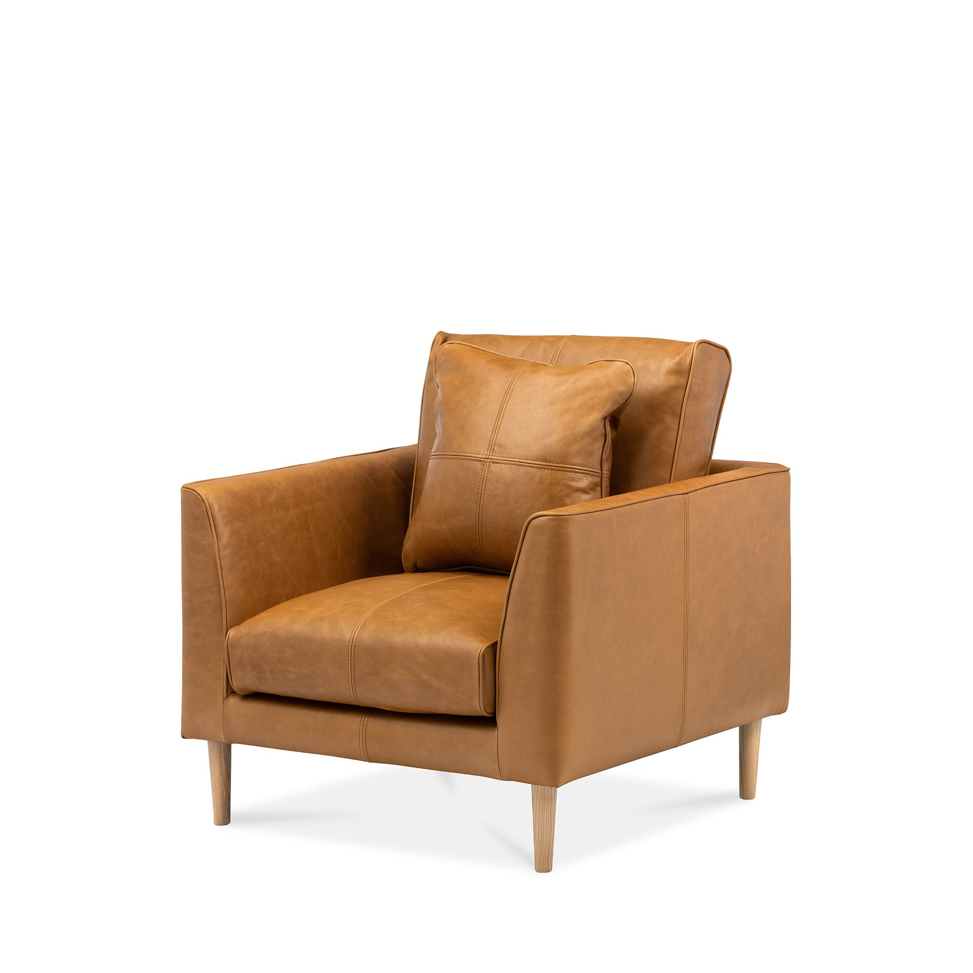 tan leather wing chair