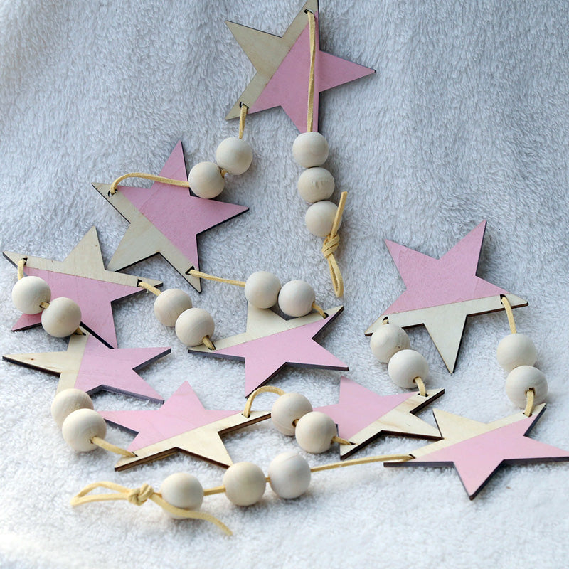 Stars Planets Bedroom Party Hanging Decoration Wood Kids