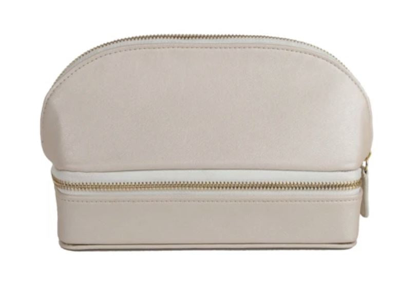 Duo Travel Organizer Cosmetic/Accessories Bags Brouk and Co Pearl White 
