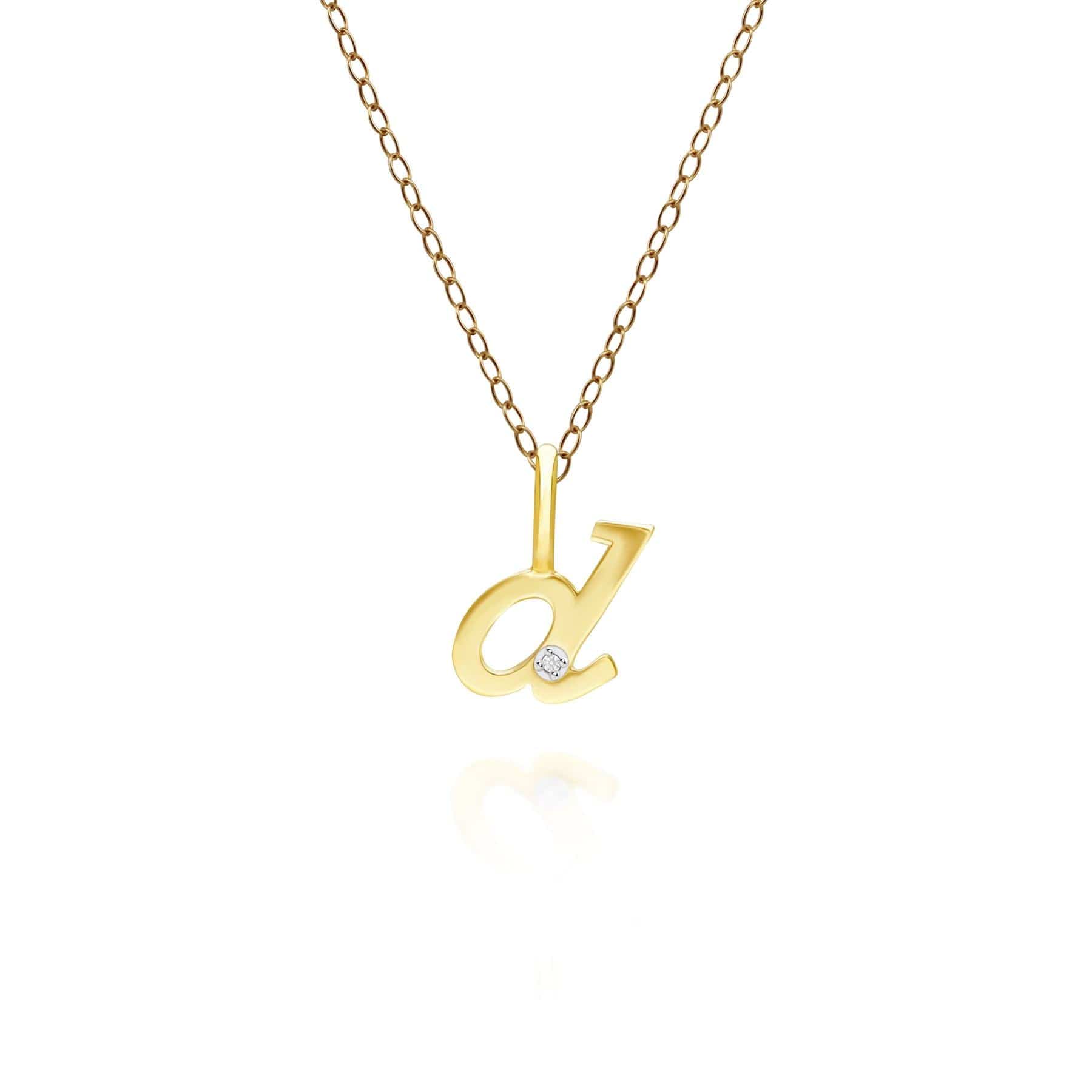 Image of Alphabet Letter D Diamond pendant in 9ct Yellow Gold