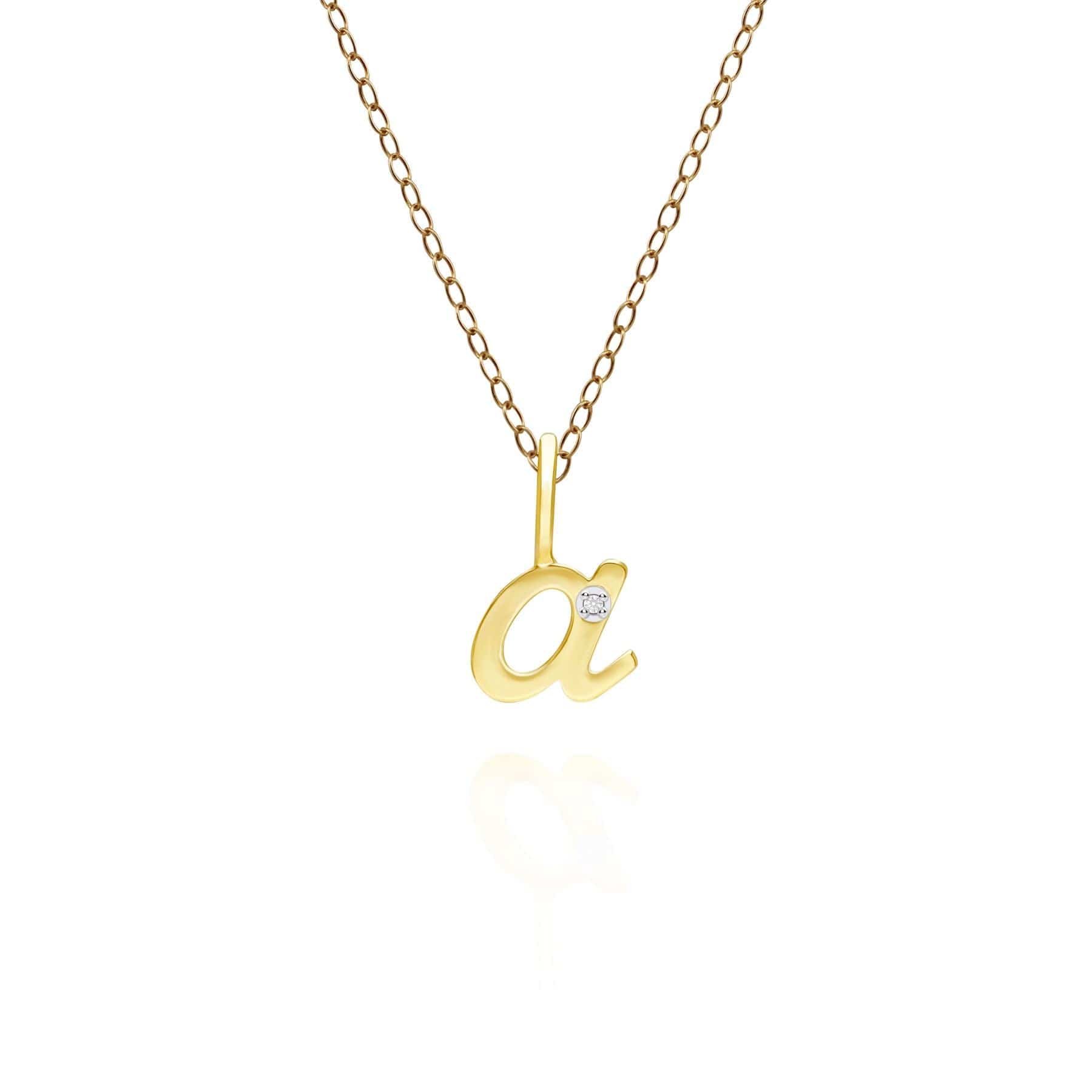 Image of Alphabet Letter A Diamond pendant in 9ct Yellow Gold