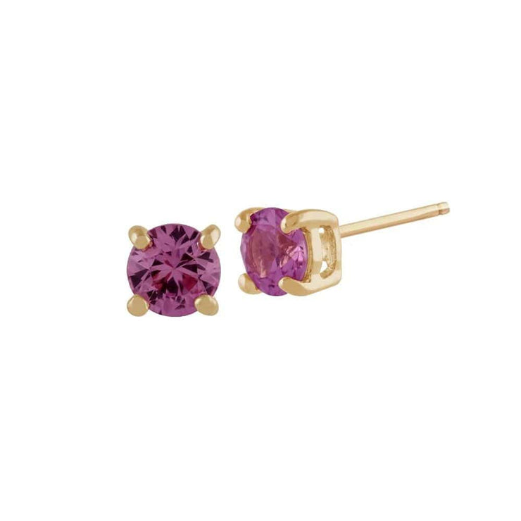 pink sapphire studs