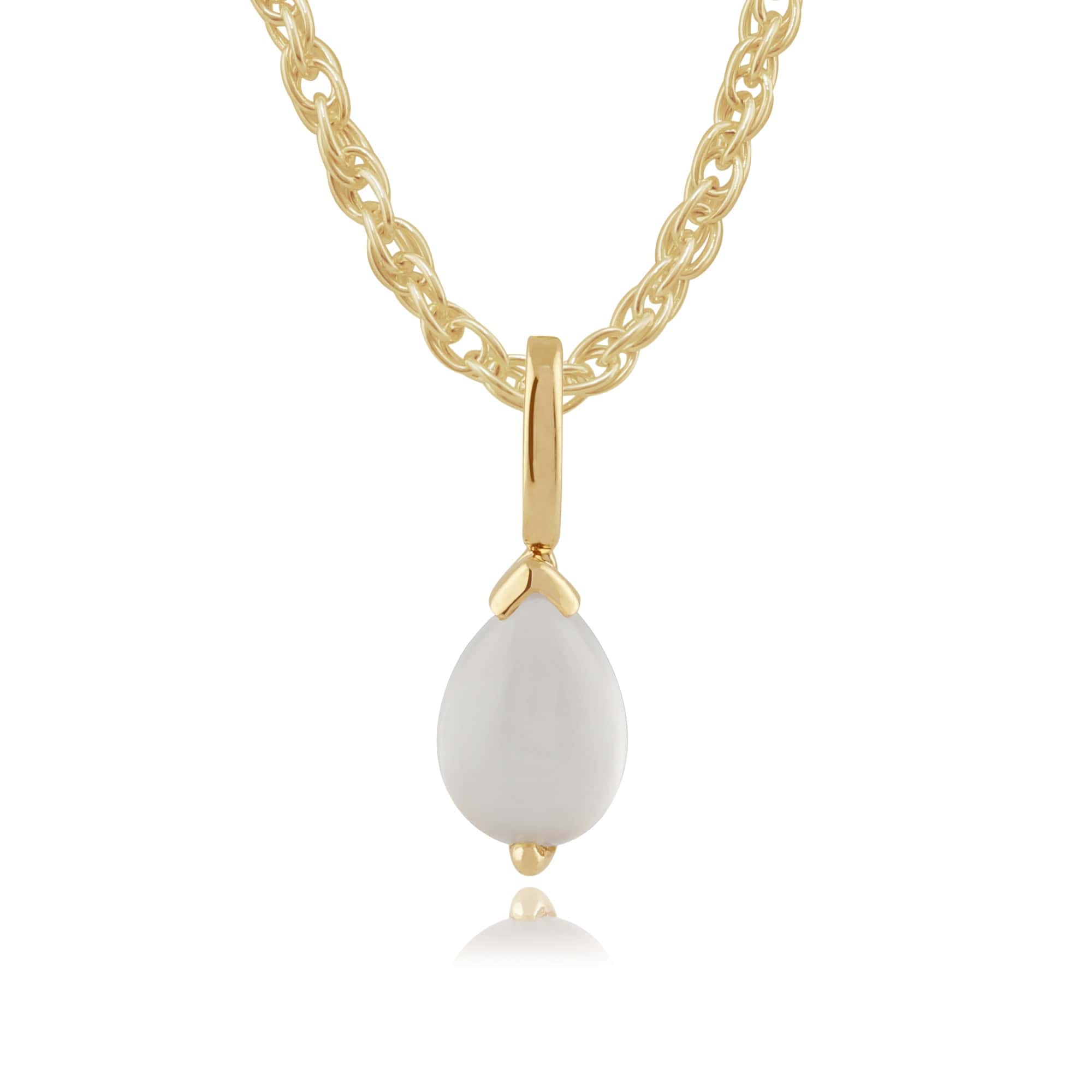 Product photograph of Classic Pear Moonstone Pendant In 9ct Yellow Gold from Gemondo Jewellery