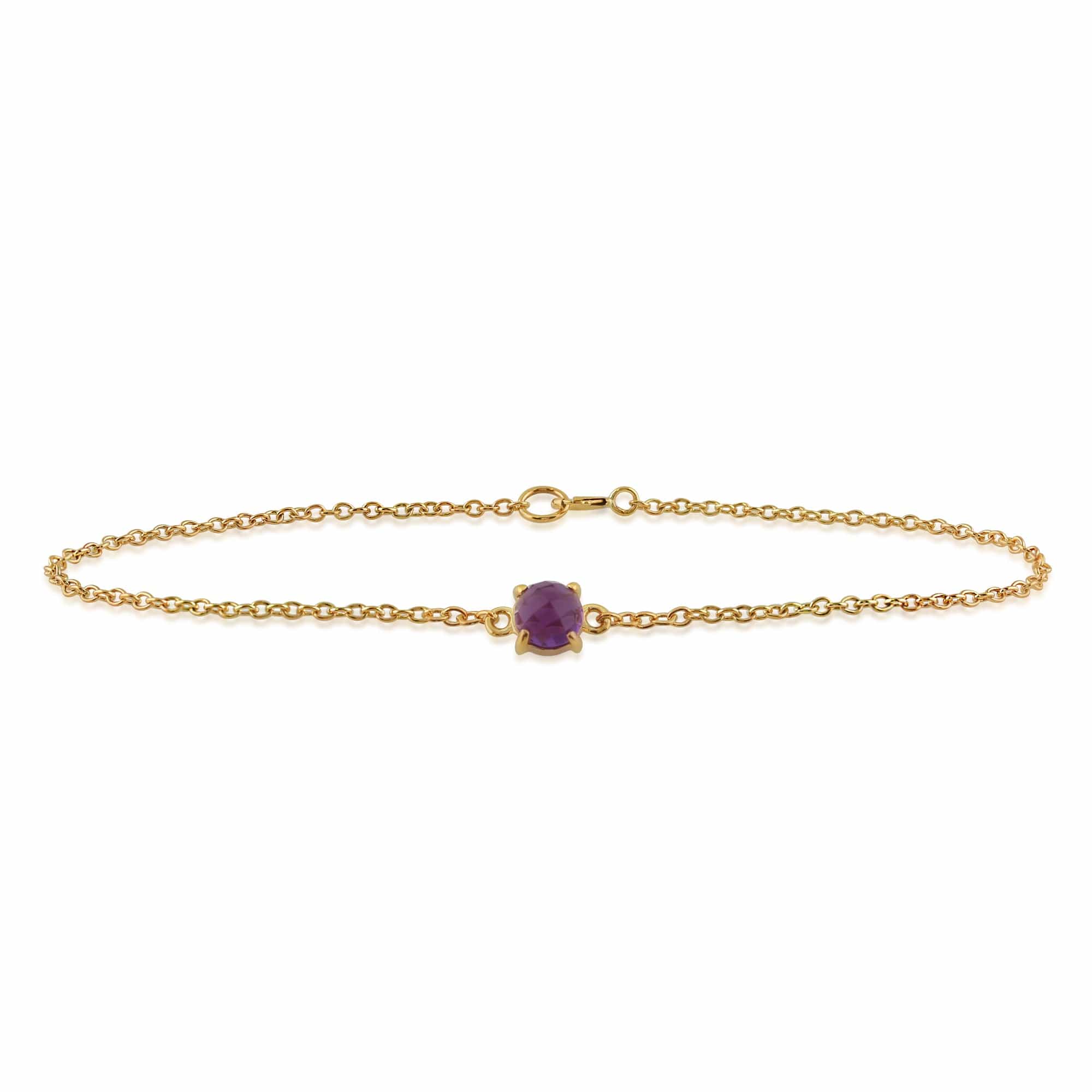 Product photograph of Classic Round Amethyst Checkerboard Bracelet In 9ct Yellow Gold from Gemondo Jewellery