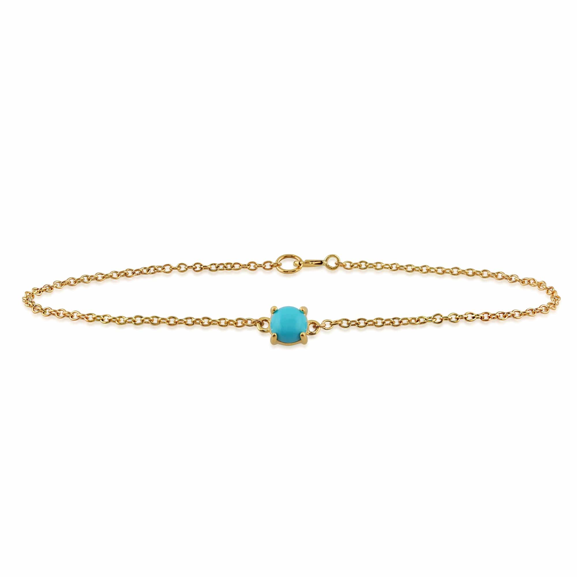 Image of Classic Turquoise Cabochon Bracelet in 9ct Yellow Gold