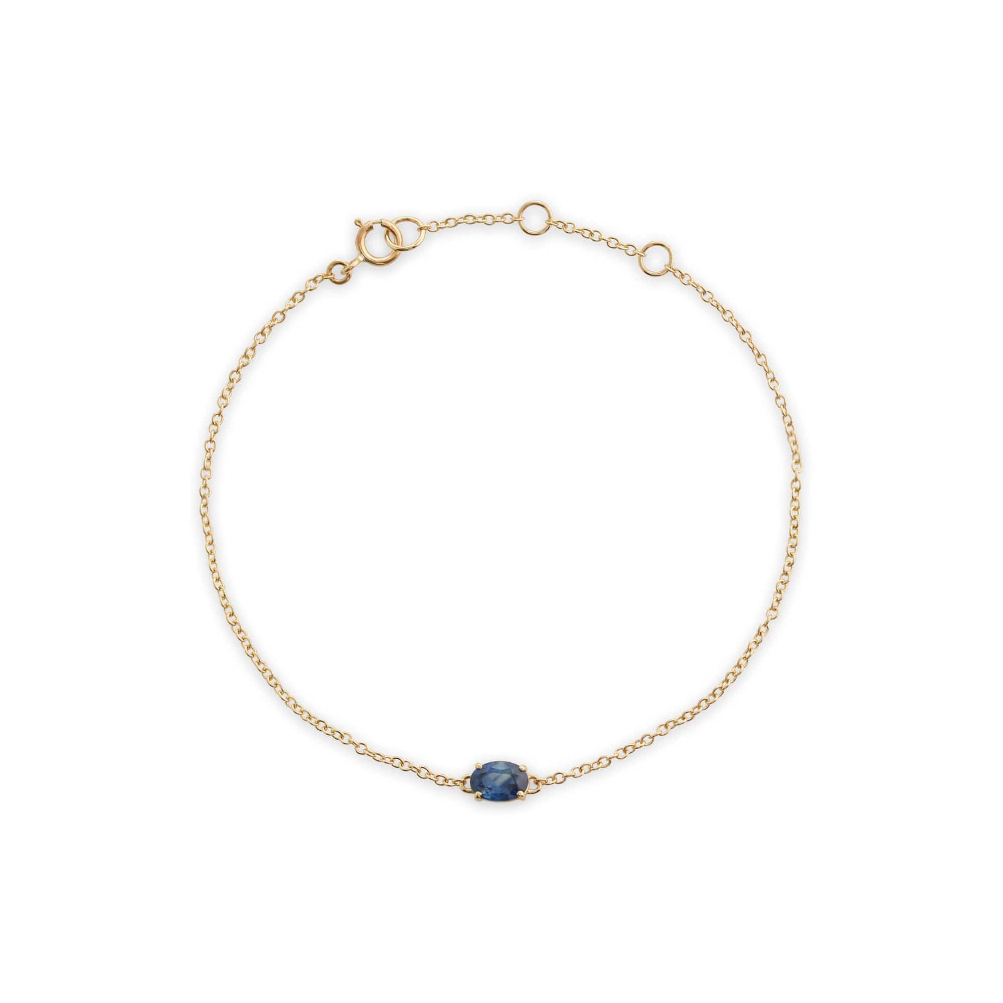 Product photograph of Classic Oval Sapphire Single Stone Bracelet In 9ct Yellow Gold from Gemondo Jewellery