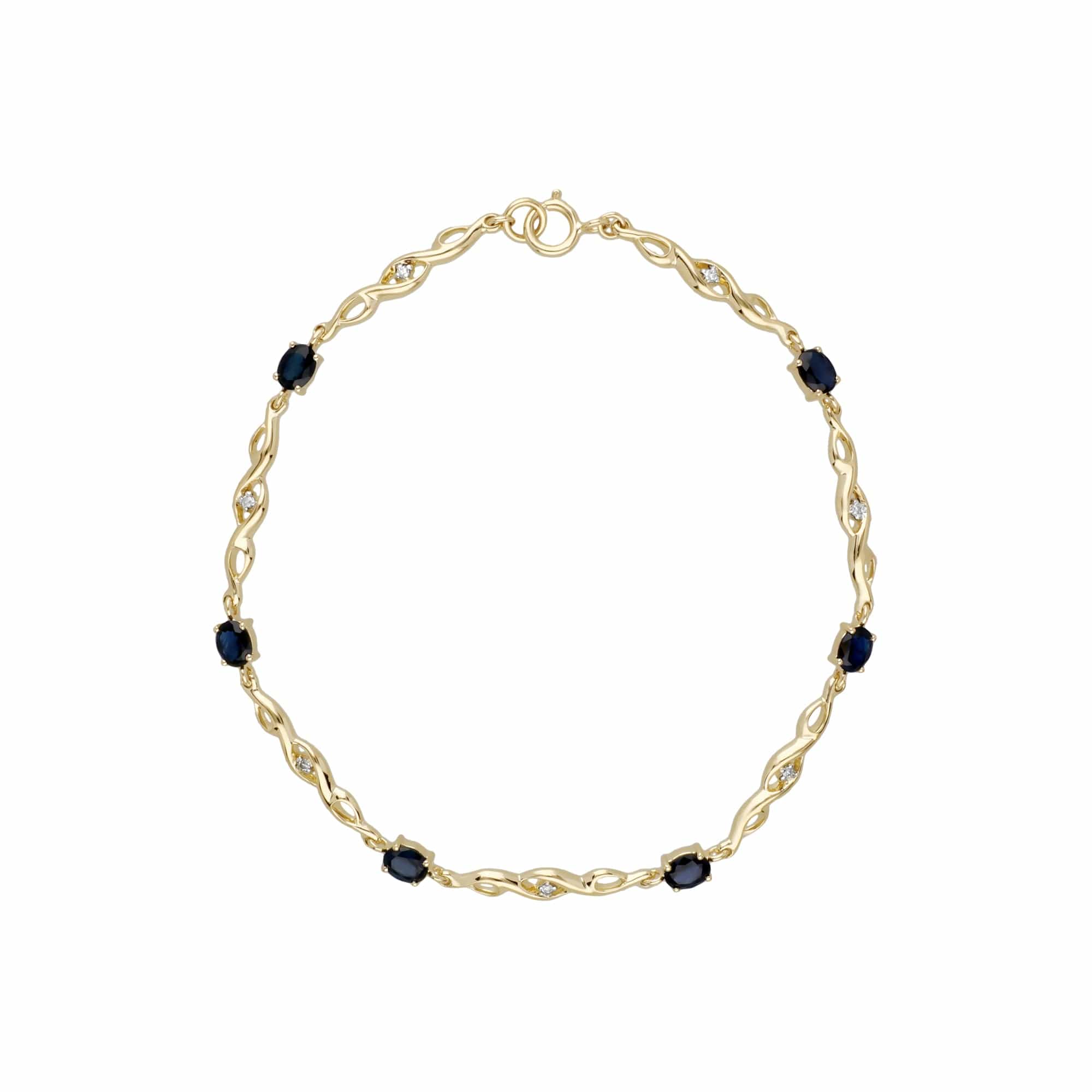 Product photograph of Infinity Luxe Sapphire Diamond Tennis Bracelet In 9ct Gold from Gemondo Jewellery