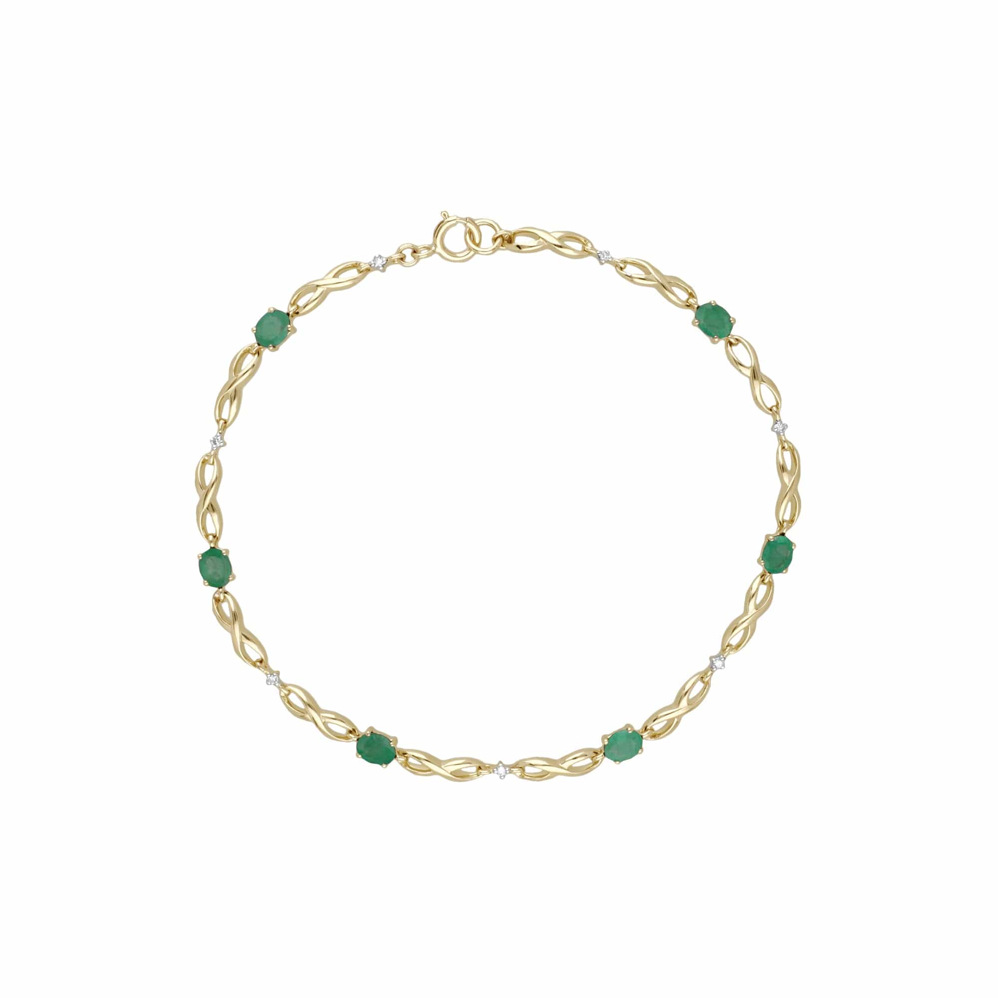Product photograph of Infinity Luxe Emerald Diamond Tennis Bracelet In 9ct Gold from Gemondo Jewellery