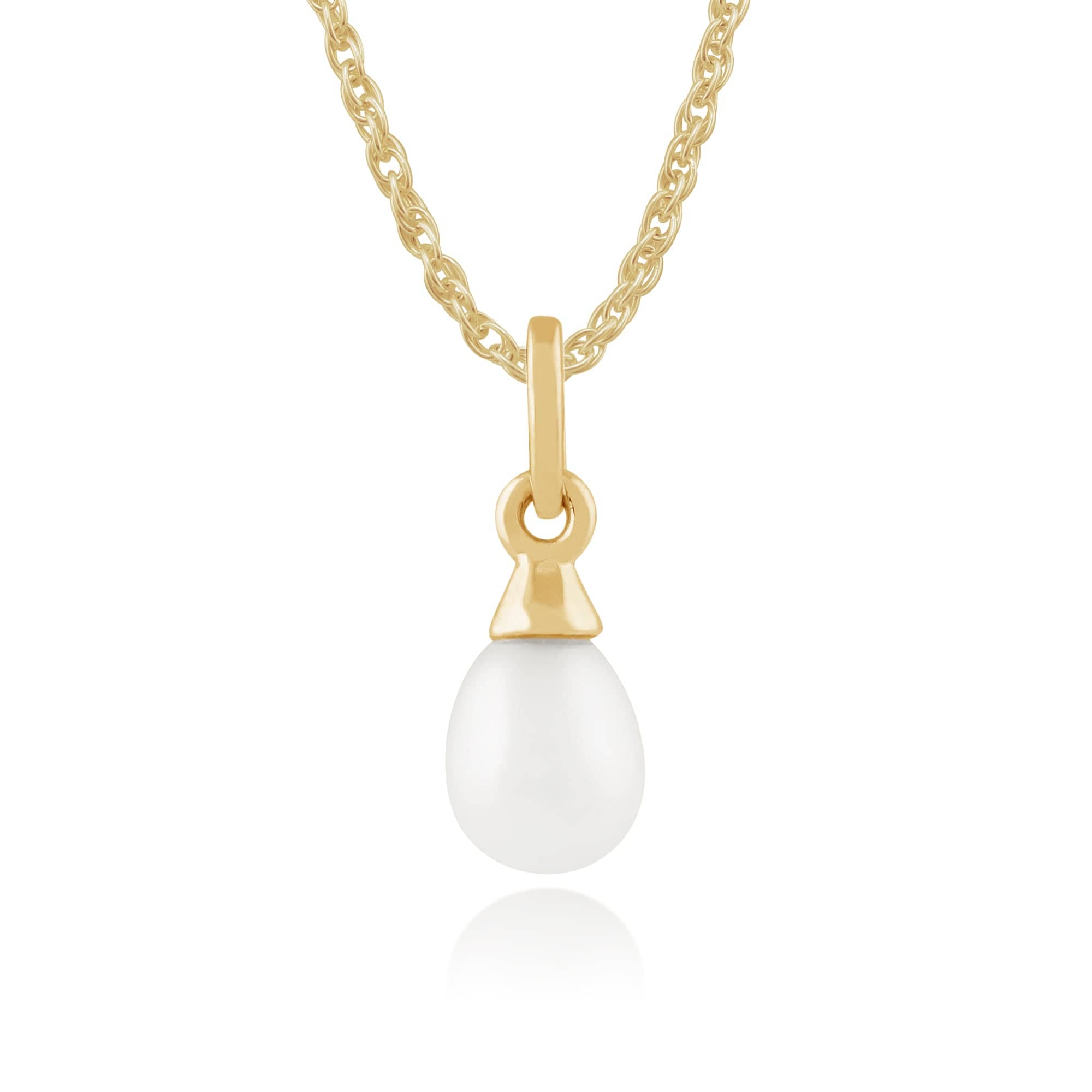 Photos - Pendant / Choker Necklace Classic Freshwater Pearl Pendant in 9ct Yellow Gold