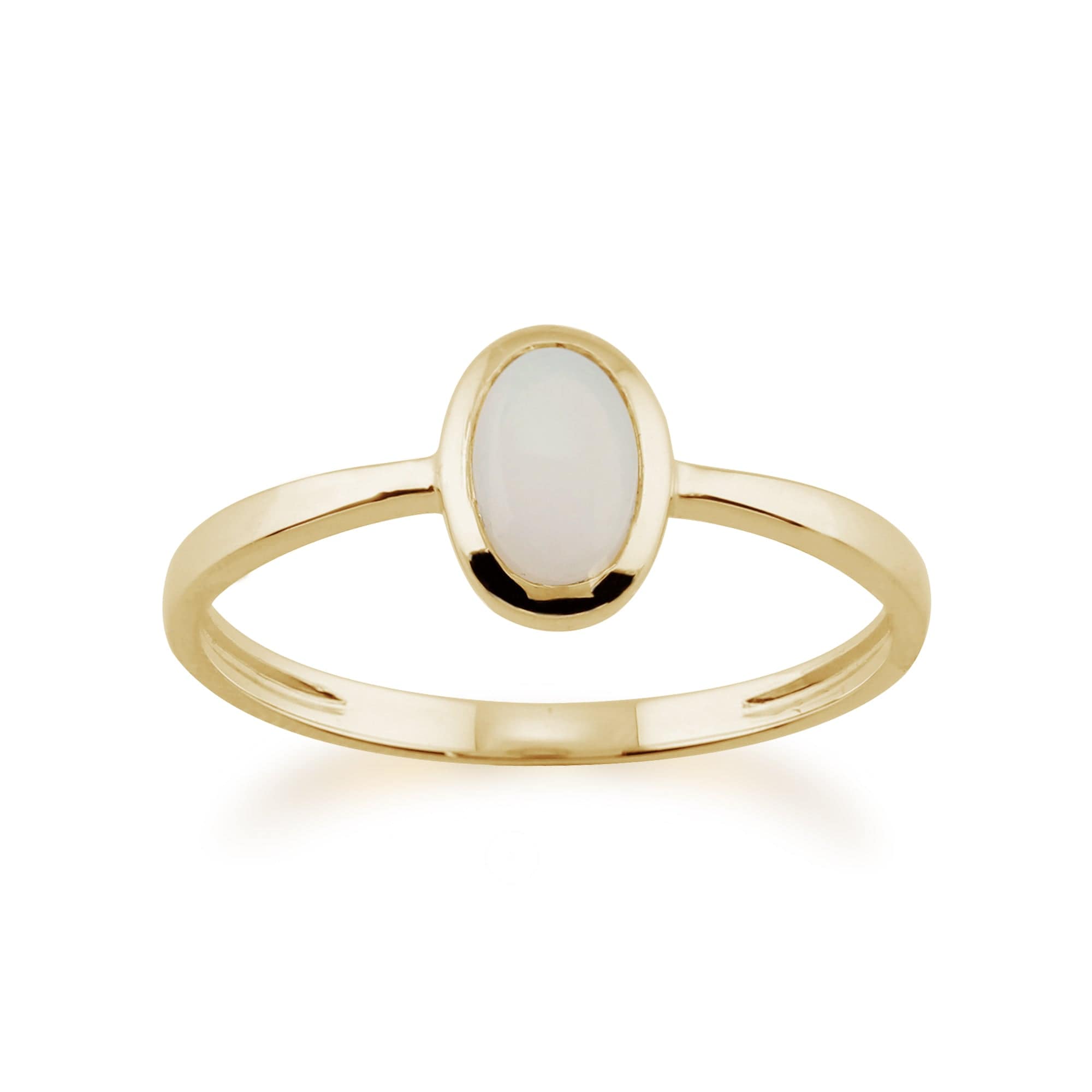 Product photograph of Classic Oval Opal Ring In 9ct Yellow Gold from Gemondo Jewellery