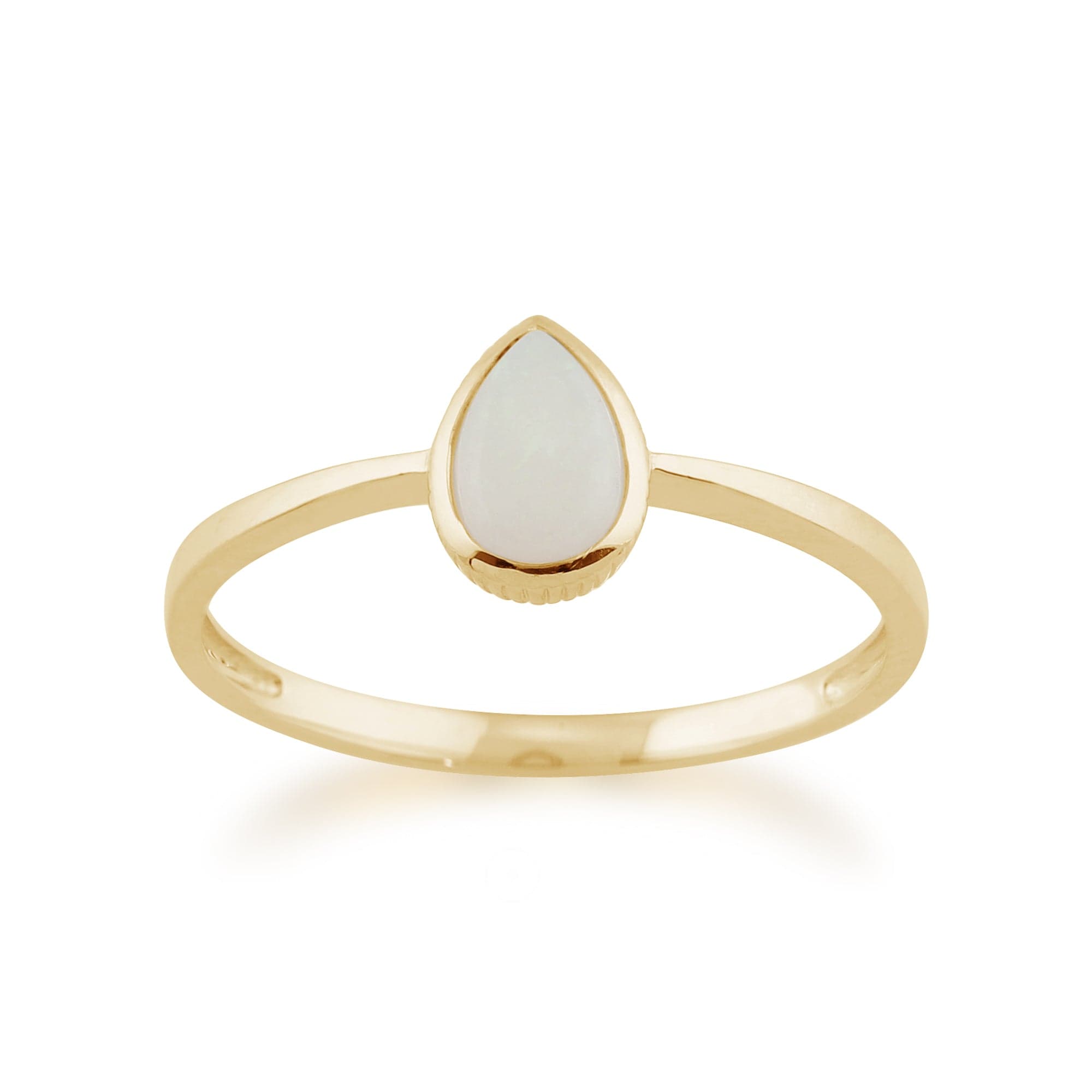 Product photograph of Classic Pear Shaped Opal Ring In 9ct Yellow Gold from Gemondo Jewellery