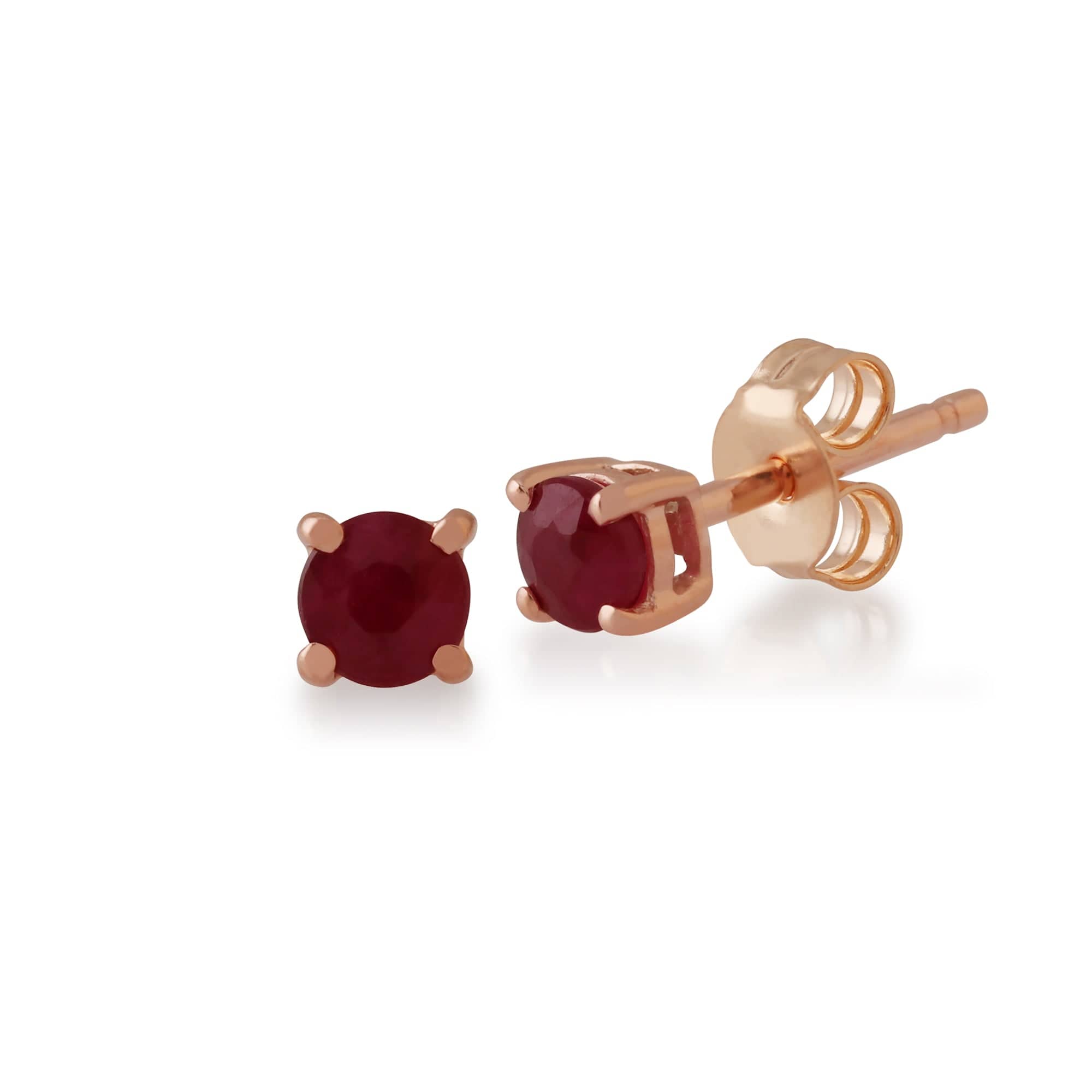 Product photograph of Classic Round Pink Opal Claw Set Stud Earrings In 9ct Rose Gold from Gemondo Jewellery